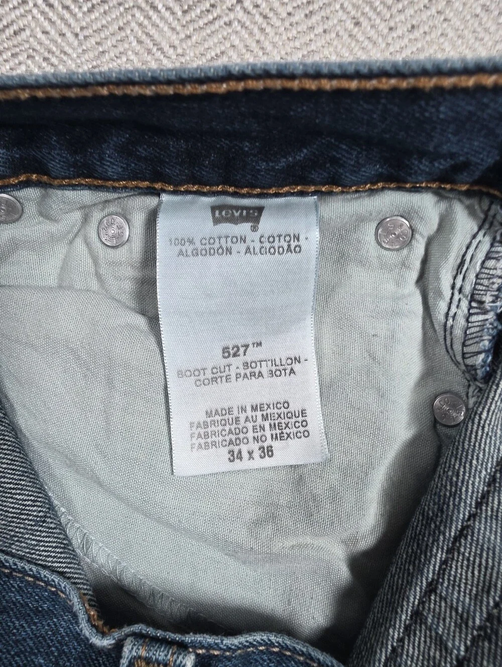 Levi's 527 Low Bootcut Jeans Men's 34x36 Blue Denim Dark Wash 100% Cotton